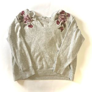 American Eagle Women’s Floral Notch-Neck Hoodie